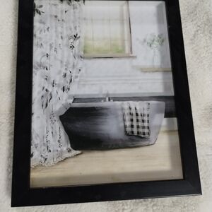 Black Framed Bathroom Art Print